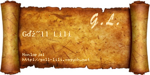 Gáll Lili névjegykártya